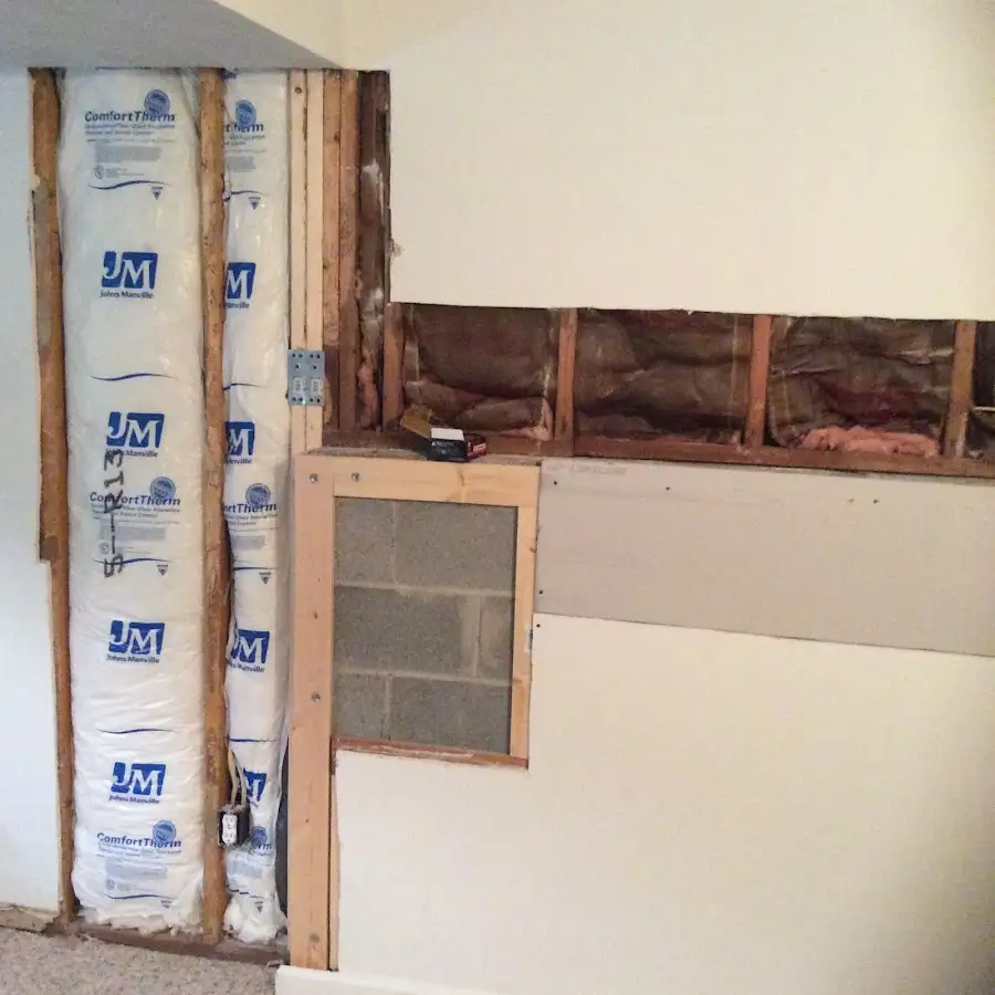 Wall insulation replacement during Basement Flood Cleanup in Sellersburg